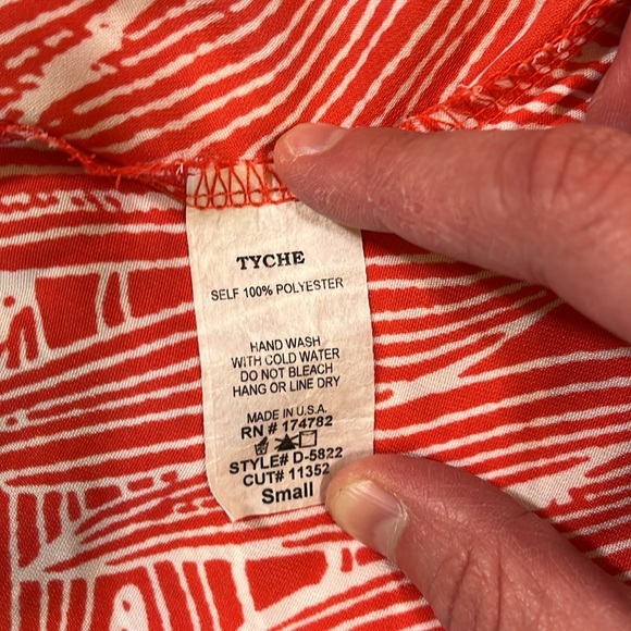 Vici Red White Palm Print Maxi Dress Sleeveless EUC Women's Small S Leg Slit - Picture 13 of 15